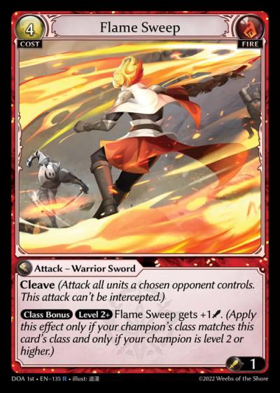 Flame Sweep DOA 1st-EN-135-Normal-Rare (R) - Dawn of Ashes First Edition - Grand Archive Card