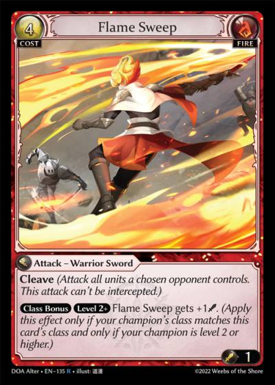 Flame Sweep DOA Alter-EN-135-Normal-Rare (R) - Dawn of Ashes Alter Edition - Grand Archive Card
