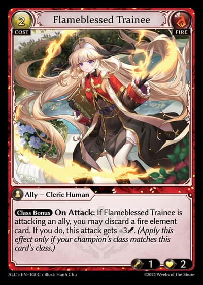 Flameblessed Trainee ALC-EN-108-Foil-Common (C) - Alchemical Revolution - Grand Archive Card