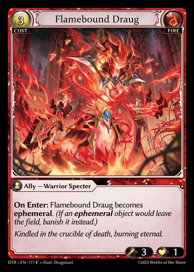 Flamebound Draug DTR-EN-117-Foil-Common (C) - Distorted Reflections - Grand Archive Card