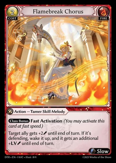 Flamebreak Chorus DTR-EN-118-Foil-Common (C) - Distorted Reflections - Grand Archive Card