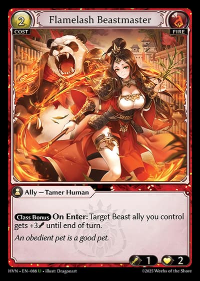 Flamelash Beastmaster HVN-EN-088-Foil-Uncommon (U) - Abyssal Heaven - Grand Archive Card