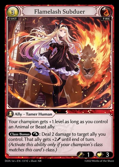 Flamelash Subduer DOA 1st-EN-137-Foil-Common (C) - Dawn of Ashes First Edition - Grand Archive Card