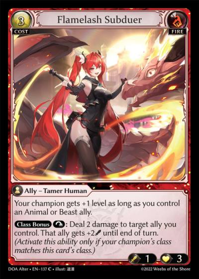 Flamelash Subduer DOA Alter-EN-137-Normal-Common (C) - Dawn of Ashes Alter Edition - Grand Archive Card