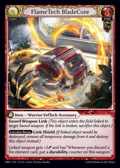 FlameTech BladeCore PRD-EN-115-Foil-Rare (R) - .asphodel/paradise - Grand Archive Card