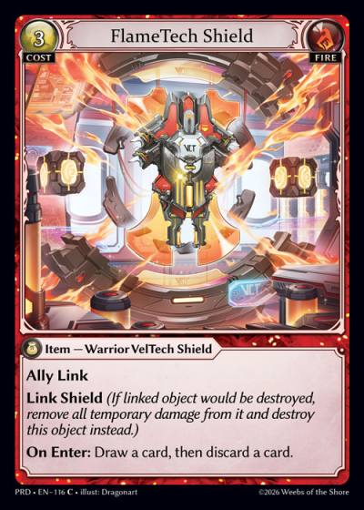 FlameTech Shield PRD-EN-116-Foil-Common (C) - .asphodel/paradise - Grand Archive Card