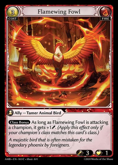 Flamewing Fowl AMB-EN-103-Foil-Common (C) - Mortal Ambition - Grand Archive Card