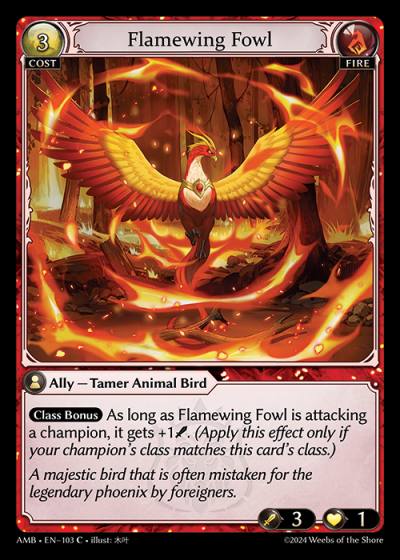 Flamewing Fowl AMB-EN-103-Normal-Common (C) - Mortal Ambition - Grand Archive Card