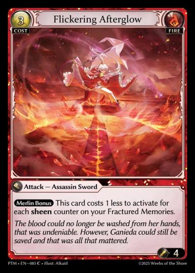 Flickering Afterglow PTM-EN-085-Foil-Common (C) - Phantom Monarchs - Grand Archive Card