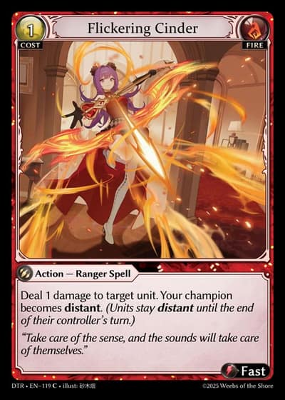 Flickering Cinder DTR-EN-119-Foil-Common (C) - Distorted Reflections - Grand Archive Card