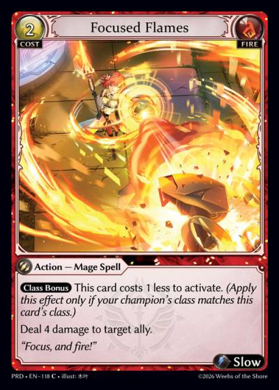 Focused Flames PRD-EN-118-Foil-Common (C) - .asphodel/paradise - Grand Archive Card