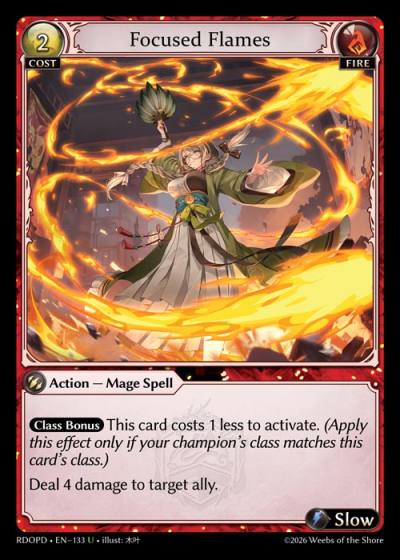 Focused Flames RDOPD-EN-133-Normal-Uncommon (U) - Radiant Origins Pantheon Decks - Grand Archive Card