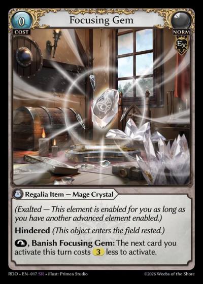 Focusing Gem RDO-EN-017-Foil-Super Rare (SR) - Radiant Origins - Grand Archive Card