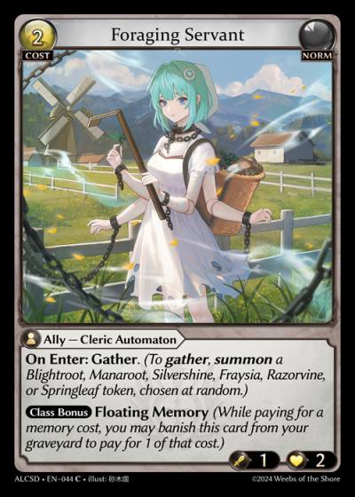Foraging Servant ALCSD-EN-044-Normal-Common (C) - Alchemical Revolution Starter Decks - Grand Archive Card