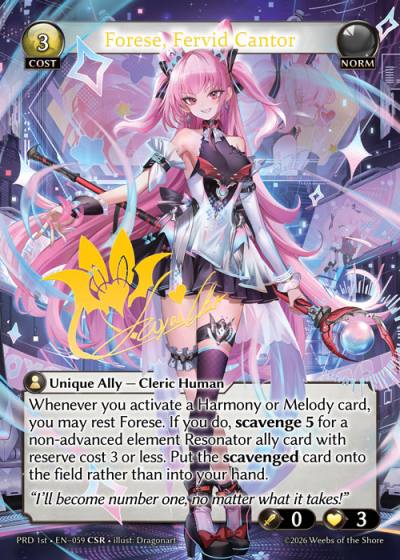 Forese, Fervid Cantor PRD 1st-EN-059-Foil-Common (C) - .asphodel/paradise First Edition - Grand Archive Card
