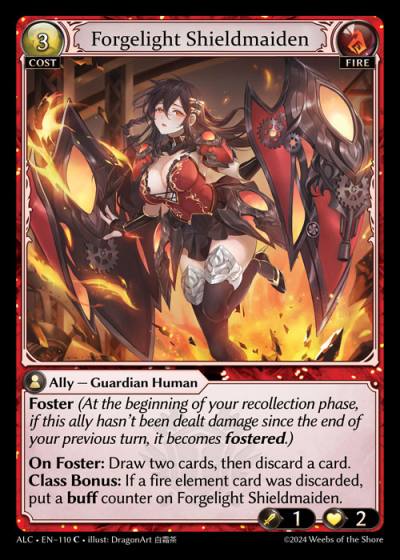 Forgelight Shieldmaiden ALC-EN-110-Foil-Common (C) - Alchemical Revolution - Grand Archive Card