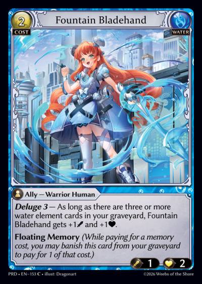 Fountain Bladehand PRD-EN-153-Foil-Common (C) - .asphodel/paradise - Grand Archive Card