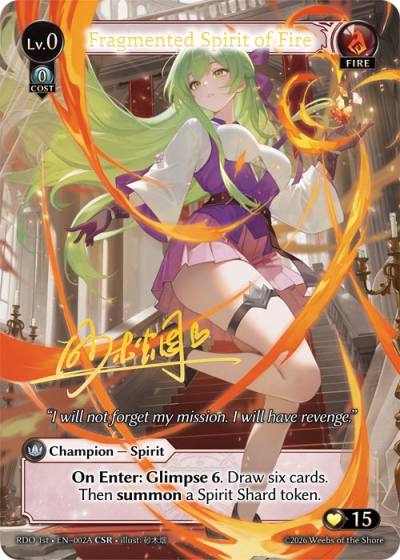 Fragmented Spirit of Fire RDO 1st-EN-002A-Foil-Common (C) - Radiant Origins First Edition - Grand Archive Card