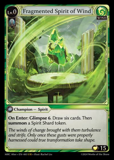 Fragmented Spirit of Wind MRC Alter-EN-003-Foil-Ultra Rare (UR) - Mercurial Heart Alter Edition - Grand Archive Card