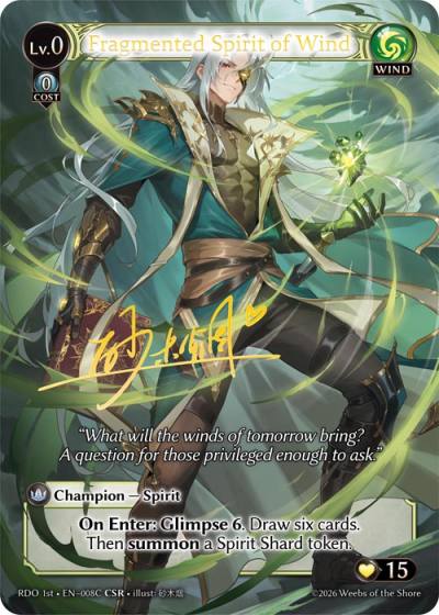 Fragmented Spirit of Wind RDO 1st-EN-008C-Foil-Common (C) - Radiant Origins First Edition - Grand Archive Card