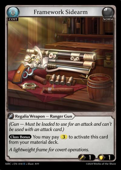Framework Sidearm MRC-EN-010-Foil-Rare (R) - Mercurial Heart - Grand Archive Card