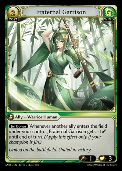 Fraternal Garrison AMB-EN-177-Normal-Rare (R) - Mortal Ambition - Grand Archive Card
