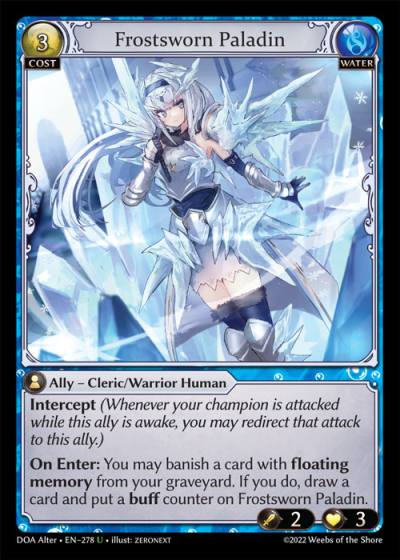 Frostsworn Paladin DOA Alter-EN-278-Normal-Uncommon (U) - Dawn of Ashes Alter Edition - Grand Archive Card