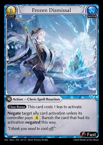 Frozen Dismissal ALC Alter-EN-221-Normal-Rare (R) - Alchemical Revolution Alter Edition - Grand Archive Card