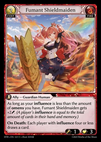 Fumant Shieldmaiden DTR-EN-121-Foil-Uncommon (U) - Distorted Reflections - Grand Archive Card