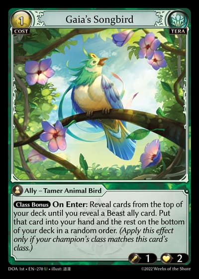 Gaia's Songbird DOA 1st-EN-270-Foil-Uncommon (U) - Dawn of Ashes First Edition - Grand Archive Card