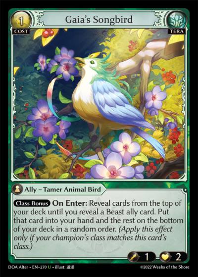 Gaia's Songbird DOA Alter-EN-270-Normal-Uncommon (U) - Dawn of Ashes Alter Edition - Grand Archive Card
