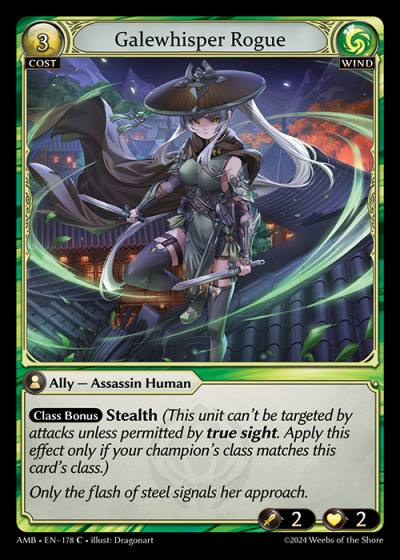 Galewhisper Rogue AMB-EN-178-Normal-Common (C) - Mortal Ambition - Grand Archive Card