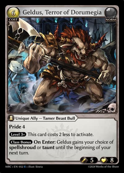 Geldus, Terror of Dorumegia MRC-EN-052-Foil-Rare (R) - Mercurial Heart - Grand Archive Card