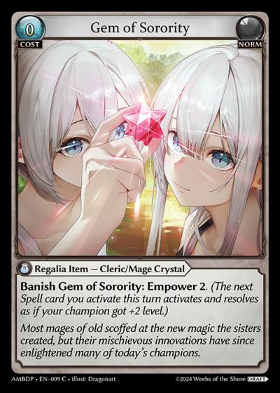 Gem of Sorority AMBDP-EN-009-Normal-Common (C) - Mortal Ambition Draft Pack - Grand Archive Card