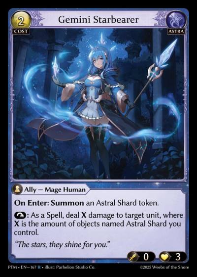 Gemini Starbearer PTM-EN-167-Foil-Rare (R) - Phantom Monarchs - Grand Archive Card