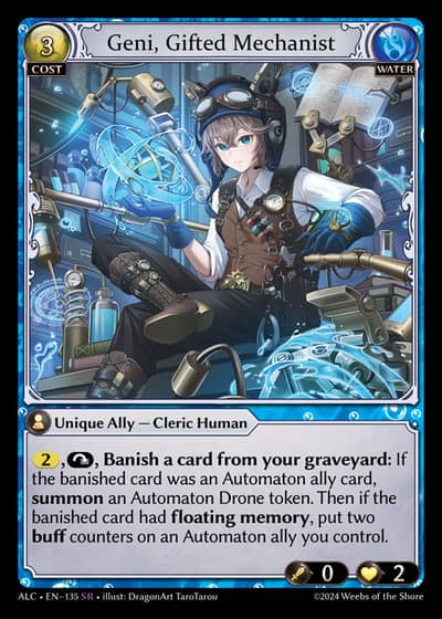 Geni, Gifted Mechanist ALC-EN-135-Foil-Super Rare (SR) - Alchemical Revolution - Grand Archive Card