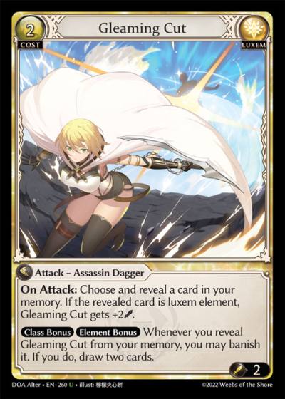 Gleaming Cut DOA Alter-EN-260-Foil-Uncommon (U) - Dawn of Ashes Alter Edition - Grand Archive Card