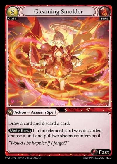 Gleaming Smolder PTM-EN-087-Foil-Common (C) - Phantom Monarchs - Grand Archive Card