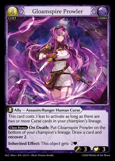 Gloamspire Prowler ALC Alter-EN-223-Normal-Rare (R) - Alchemical Revolution Alter Edition - Grand Archive Card