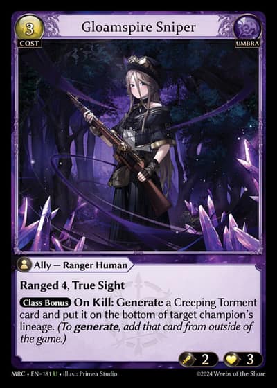 Gloamspire Sniper MRC-EN-181-Foil-Uncommon (U) - Mercurial Heart - Grand Archive Card