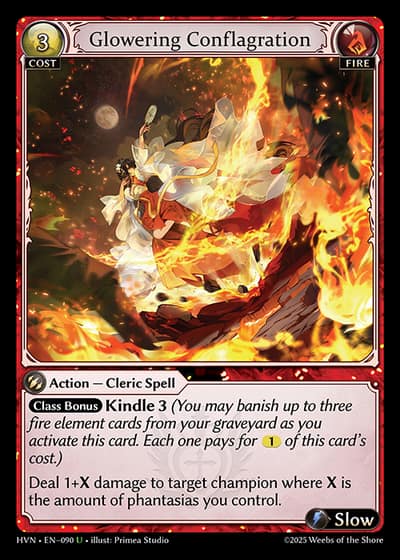 Glowering Conflagration HVN-EN-090-Foil-Uncommon (U) - Abyssal Heaven - Grand Archive Card