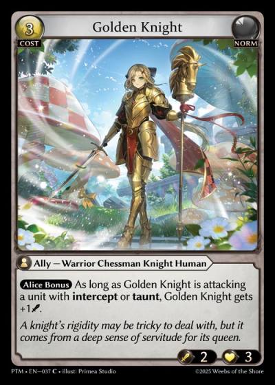Golden Knight PTM-EN-037-Foil-Common (C) - Phantom Monarchs - Grand Archive Card