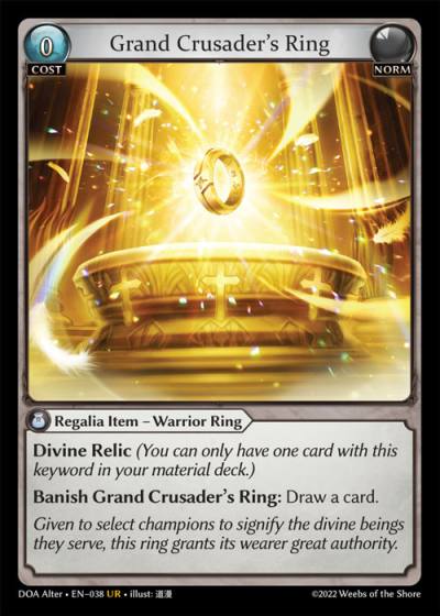 Grand Crusader's Ring DOA Alter-EN-038-Foil-Ultra Rare (UR) - Dawn of Ashes Alter Edition - Grand Archive Card