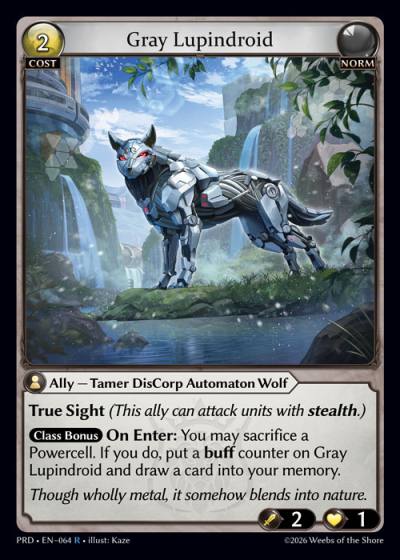 Gray Lupindroid PRD-EN-064-Foil-Rare (R) - .asphodel/paradise - Grand Archive Card