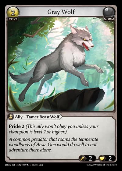 Gray Wolf DOA 1st-EN-089-Foil-Common (C) - Dawn of Ashes First Edition - Grand Archive Card