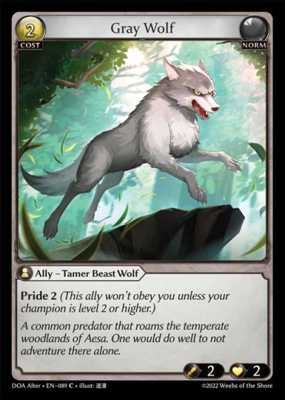 Gray Wolf DOA Alter-EN-089-Normal-Common (C) - Dawn of Ashes Alter Edition - Grand Archive Card
