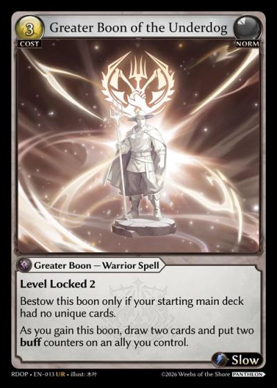 Greater Boon of the Underdog RDOP-EN-013-Normal-Ultra Rare (UR) - Radiant Origins: Pantheon - Grand Archive Card