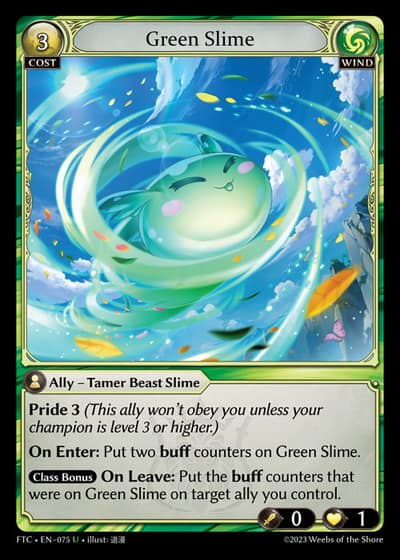 Green Slime FTC-EN-075-Foil-Uncommon (U) - Fractured Crown - Grand Archive Card
