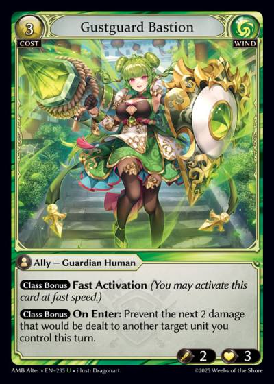 Gustguard Bastion AMB Alter-EN-235-Foil-Uncommon (U) - Mortal Ambition Alter Edition - Grand Archive Card