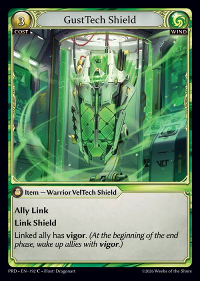 GustTech Shield PRD-EN-192-Foil-Common (C) - .asphodel/paradise - Grand Archive Card
